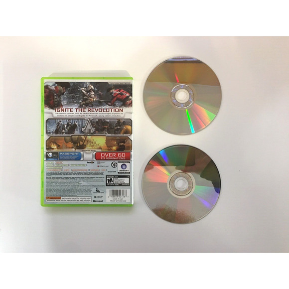 Assassin's Creed III 3 (Microsoft Xbox 360, 2012) Box & Discs, No Manual - Picture 2 of 5